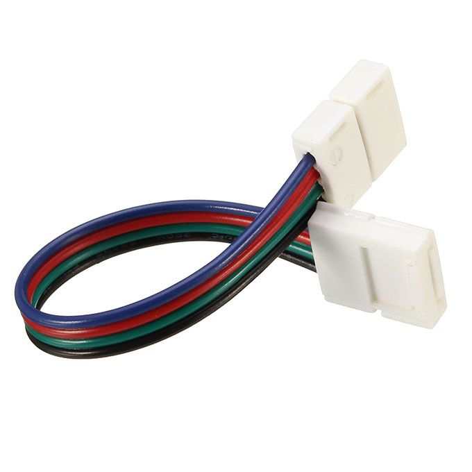Соединительный кабель Ecola с двумя 4-х контактными зажимными разъемами 10мм 15см (3 штуки)