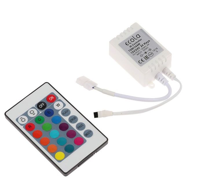 Инфракрасный контроллер Ecola для светодиодной ленты RGB 12V 72W 6A с пультом д/у