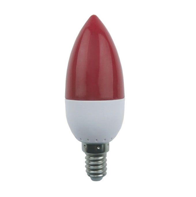Светодиодная лампа Ecola color в форме свечи LED 2,6W E14 красная