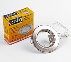 Встраиваемый точечный светильник Ecola Light MR16 DL90 плоский сатин-хром