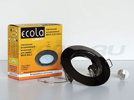 Встраиваемый точечный светильник Ecola Light MR16 DL92 выпуклый черный хром