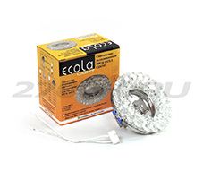 Встраиваемый светильник Ecola Light MR16 CD4141 GU5.3 хром с прозрачными хрусталиками