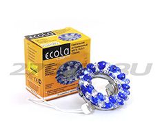 Встраиваемый светильник Ecola Light MR16 CD4141 GU5.3 хром с прозрачными и голубыми хрусталиками