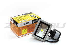 Светодиодный прожектор Ecola LED 12,5W с датчиком движения 4200K