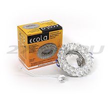Встраиваемый светильник Ecola MR16 CD4141 GU5.3 хром с прозрачными хрусталиками