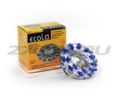 Встраиваемый светильник Ecola MR16 CD4141 GU5.3 хром с прозрачными и голубыми хрусталиками