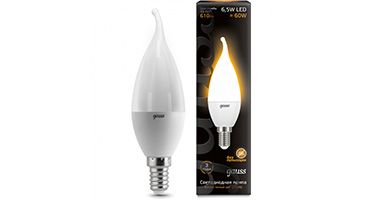 Светодиодная лампа Gauss свеча на ветру LED 6,5W E14 (матовая) 2700K