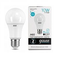 Светодиодная лампа Gauss Elementary шар LED 10W A60 E27 (матовая) 4100K