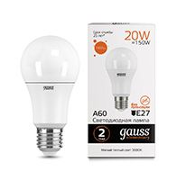 Светодиодная лампа Gauss Elementary шар LED 20W A60 E27 (матовая) 2700K