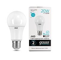 Светодиодная лампа Gauss Elementary шар LED 20W A60 E27 (матовая) 4100K