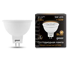 Светодиодная лампа Gauss рефлектор MR16 LED 5W GU5.3 (прозрачная) 2700K