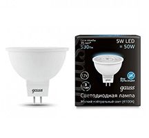 Светодиодная лампа Gauss рефлектор MR16 LED 5W GU5.3 (прозрачная) 4100K