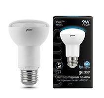 Светодиодная лампа Gauss Reflector R63 LED 9W E27 (матовая) 4100K