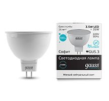 Светодиодная лампа Gauss Elementary рефлектор MR16 LED 3,5W GU5.3 (матовая) 4100K