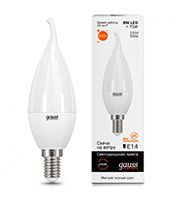 Светодиодная лампа Gauss Elementary свеча на ветру LED 8W E14 (матовая) 2700K