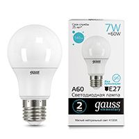 Светодиодная лампа Gauss Elementary шар LED 6,5W A60 E27 (матовая) 4100K