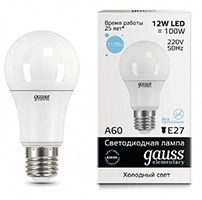 Светодиодная лампа Gauss Elementary шар LED 12W A60 E27 (матовая) 4100K