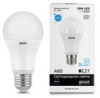 Светодиодная лампа Gauss Elementary шар LED 20W A60 E27 (матовая) 6500K