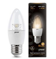 Светодиодная лампа Gauss свеча с оптической линзой LED 4W E27 (прозрачная) 2700K