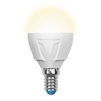 Диммируемая светодиодная лампа Uniel Palazzo DIM шар LED 6W G45 E14 3000K (матовое стекло)