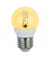 Светодиодная лампа Ecola в форме шара LED Premium 4W G45 E27 320° (керамика) прозрачная искристая точка золотистый
