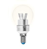 Светодиодная лампа Uniel Crystal в форме шара LED 5W E14 3000K для хрустальных люстр (прозрачная)