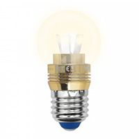 Светодиодная лампа Uniel Crystal Gold в форме шара LED 5W E27 3000K для хрустальных люстр (прозрачная)