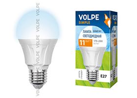 Светодиодная лампа Volpe Simple в форме шара LED 11W A60 E27 4500K (матовая)