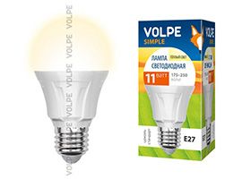 Светодиодная лампа Volpe Simple в форме шара LED 11W A60 E27 3000K (матовая)