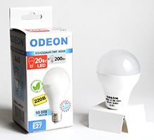 Светодиодная лампа Odeon в форме шара LED 20W A65 E27 4500K