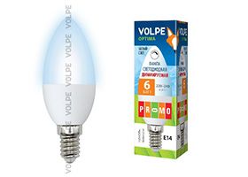 Диммируемая светодиодная лампа Volpe Optima DIM свеча LED 6W C37 E14 4500K (матовое стекло)