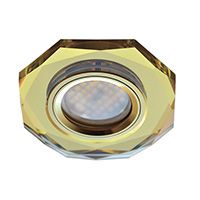 Встраиваемый светильник Ecola MR16 DL1652 GU5.3 Glass золото с золотой восьмиугольной вкладкой