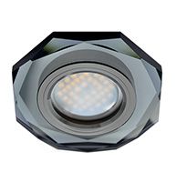 Встраиваемый светильник Ecola MR16 DL1652 GU5.3 Glass черный хром с восьмиугольной черной вкладкой