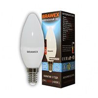 Светодиодная лампа BRAWEX Premium свеча LED 6W E14 4000K