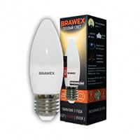 Светодиодная лампа BRAWEX Premium свеча LED 6W E27 3000K