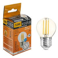 Филаментная светодиодная лампа Ecola в форме шара LED Premium 5W G45 E27 2700K (прозрачная)