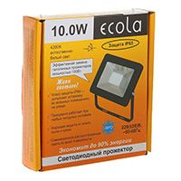 Светодиодный прожектор Ecola LED 10W IP65 ультратонкий черный 4200K