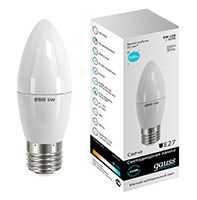 Светодиодная лампа Gauss Elementary свеча LED 6W E27 (матовая) 4100K