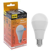 Светодиодная лампа Ecola шар LED Premium 20W A65 E27 2700K