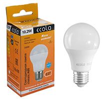 Светодиодная лампа Ecola в форме шара LED 10,2W A60 E27 4000K