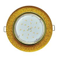 Встраиваемый светильник Ecola GX53 H4 5310 Glass золото с круглой вкладкой золотой блеск