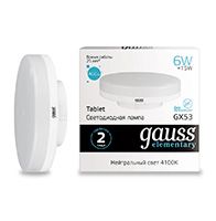 Светодиодная лампа Gauss Elementary GX53 LED 6W (матовая) 4100K