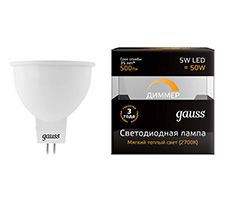 Диммируемая светодиодная лампа Gauss MR16 LED 5W GU5.3 3000K