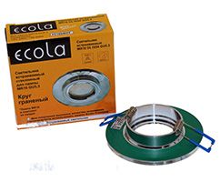 Встраиваемый светильник Ecola MR16 DL1654 GU5.3 Glass хром с граненой вкладкой хром