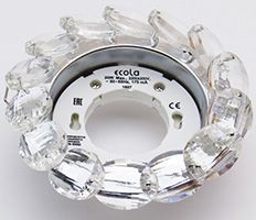 Встраиваемый светильник Ecola GX53 H4 Crystal хром с большими прозрачными хрусталиками