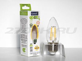 Филаментная светодиодная лампа General свеча LED 8W E27 (прозрачная) 2700K