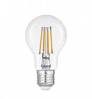 Филаментная светодиодная лампа General шар LED 8W A60 E27 (прозрачная) 2700K
