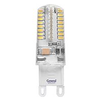 Светодиодная капсульная лампа General G9 LED 5W (прозрачная) силикон 2700K