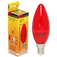 Светодиодная лампа Ecola свеча LED 6W E14 (матовая) красная