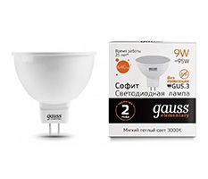 Светодиодная лампа Gauss Elementary рефлектор MR16 LED 9W GU5.3 (матовая) 2700K